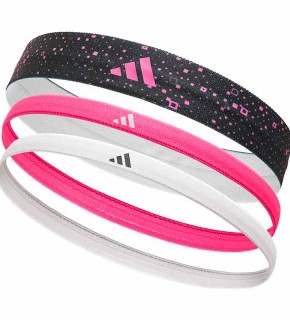 Повязки на голову Adidas Hairbands (Graphic) 3pk белый, розовый, черный Женщины One Size ADAC-16160