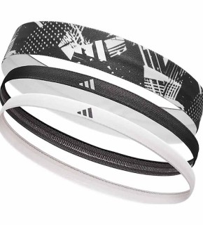 Повязки на голову Adidas Hairbands (Graphic) 3pk черный, белый Уни One Size ADAC-16161
