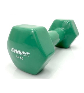 Гантель для фітнесу 4.0 кг EasyFit із вініловим покриттям зелена EF-0040-G